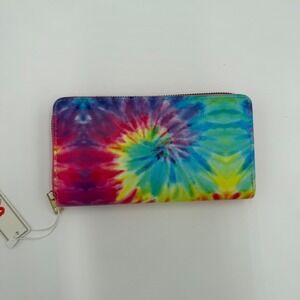 Blush Crush Vegan Accessories Wallet Women's Multicolor Tie Dye Zipper Closure